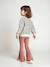 Set met sweater met print en uitlopende legging voor meisjes rozenhout - vertbaudet enfant 