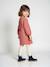Meisjesjurk van sweaterstof met macramé kraag leigrijs+rozenhout - vertbaudet enfant 