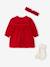 3-delige babypakje met jurk + haarband + panty in thema Kerst rood - vertbaudet enfant 