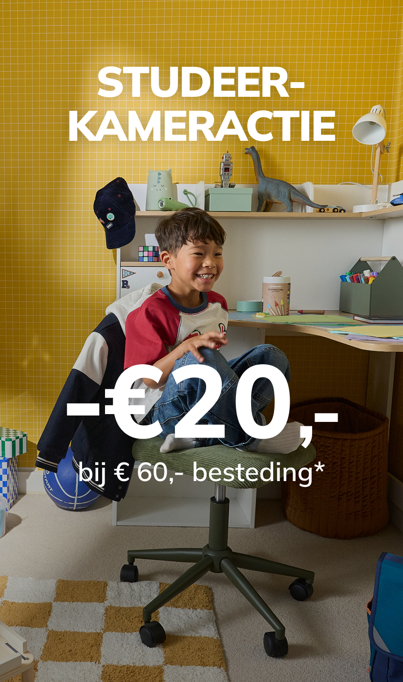 Studeerkameractie: -€ 20,- bij € 60,- besteding*